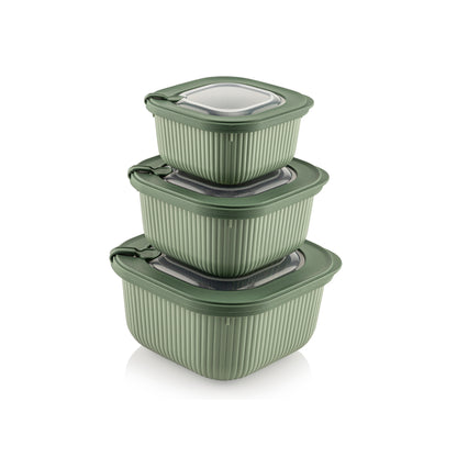 3 Piece Line Storage Container Set Green
