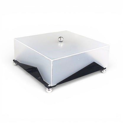 Square Acrylic Serving Tray with Dome Black