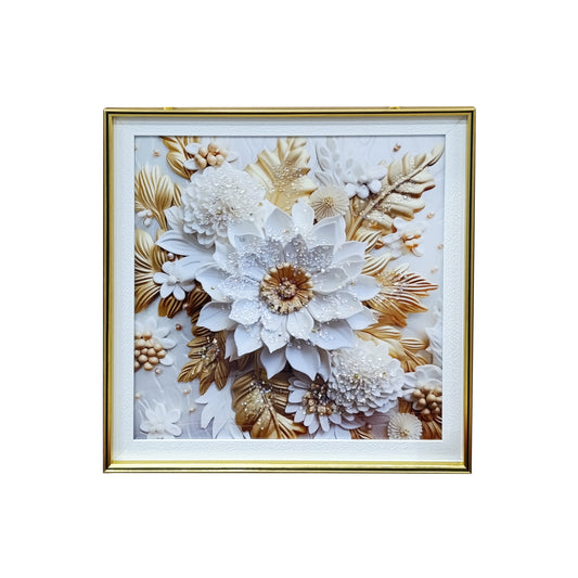 Square Floral Painting Frame Multicoloured