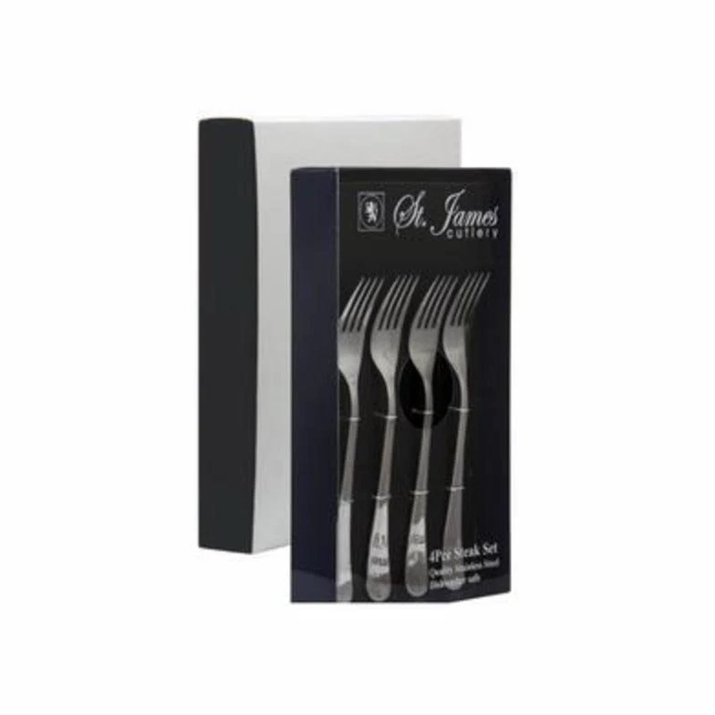 St. James Oxford 4 Piece Steak Fork Set Silver