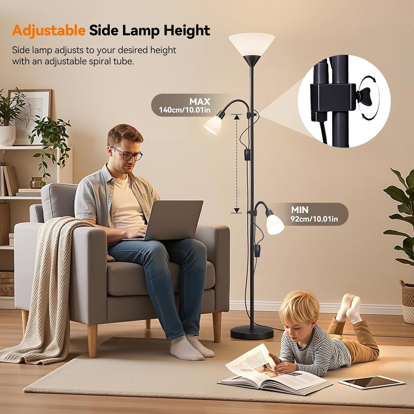 LED Floor Lamp Black & White