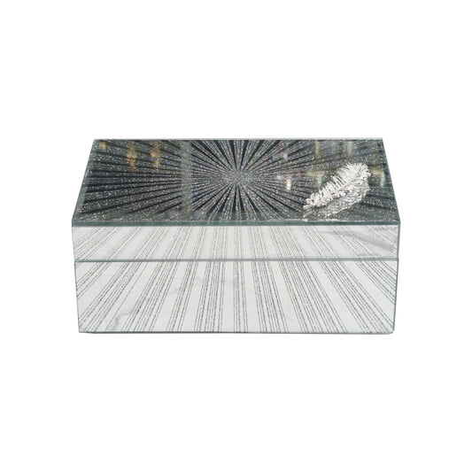 Starburst Design Jewellery Box Silver