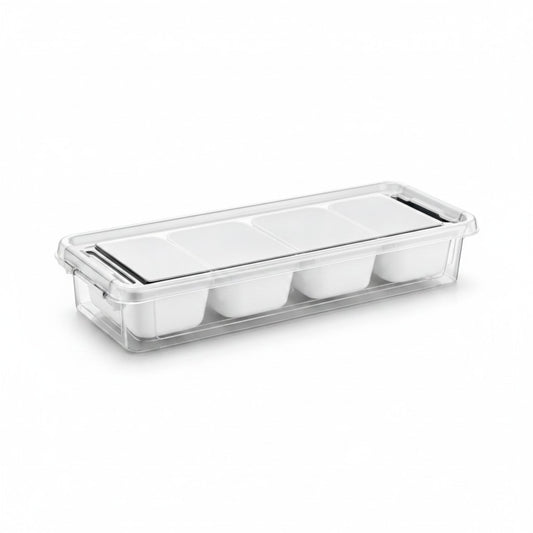 4 Compartment Storage Box White