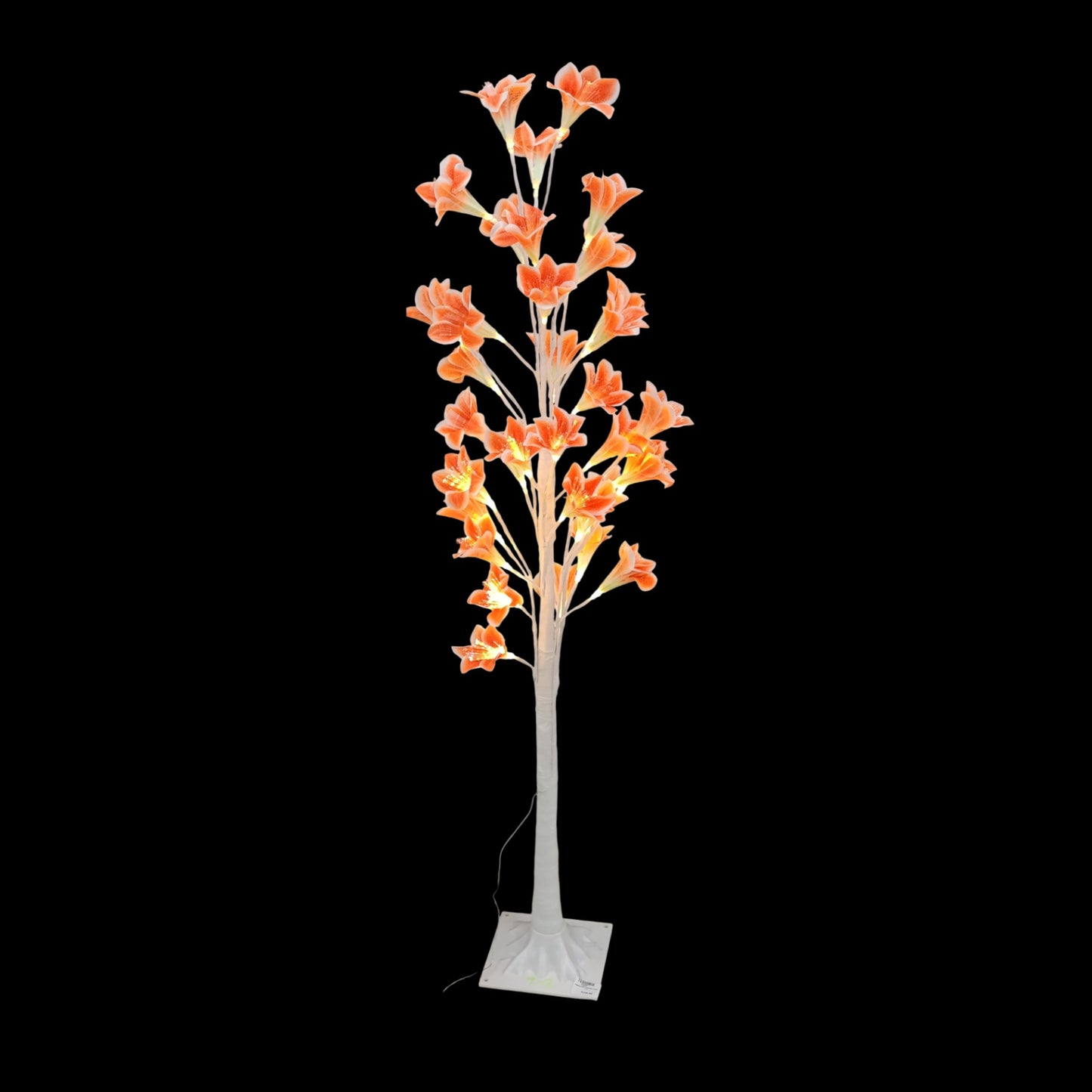 1.2m LED Tree with Flowers Orange & White