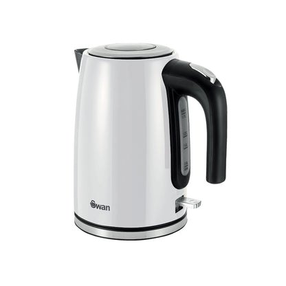 Swan 1.7Lt Townhouse Jug Kettle Stainless Steel Pearl White