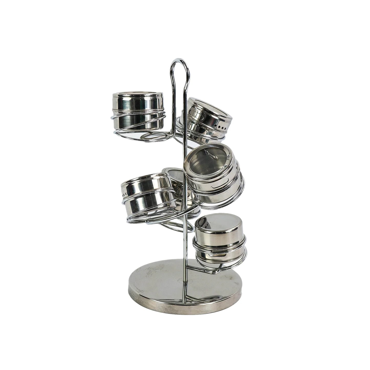 Kitchen Life 6 Piece Swirl Spice Rack Silver