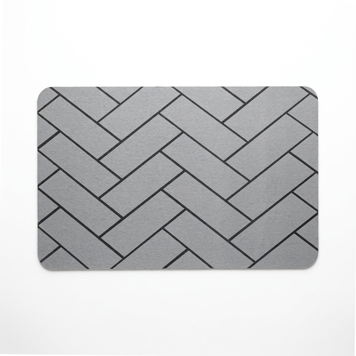 TC Bathroom Mat 39 x 60cm Plaid - Medium Grey