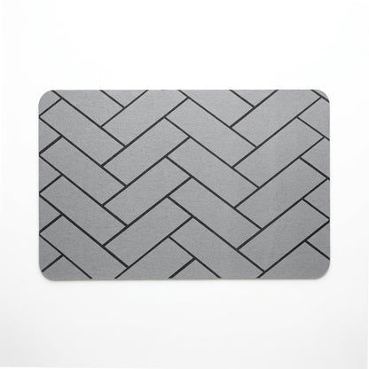 TC Bathroom Mat 39 x 60cm Plaid - Medium Grey