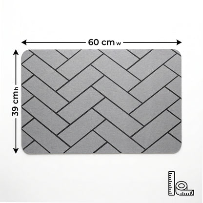 TC Bathroom Mat 39 x 60cm Plaid - Medium Grey