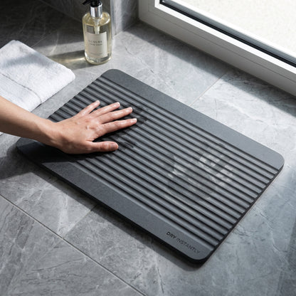 TC Bathroom Mat 39 x 60cm Striped - Dark Grey