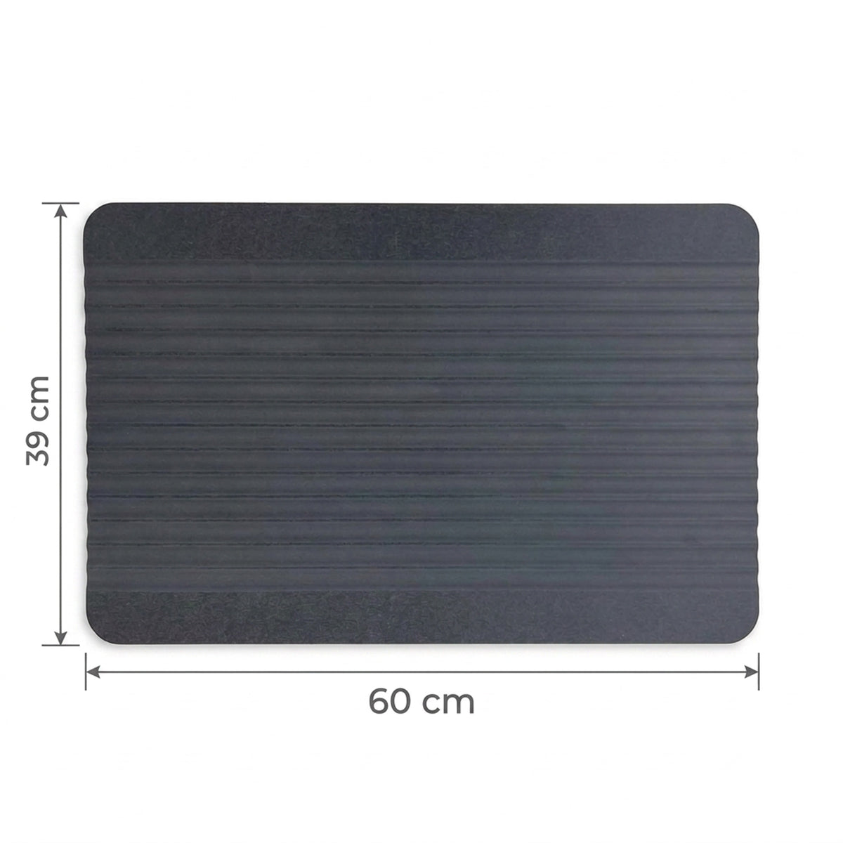 TC Bathroom Mat 39 x 60cm Striped - Dark Grey