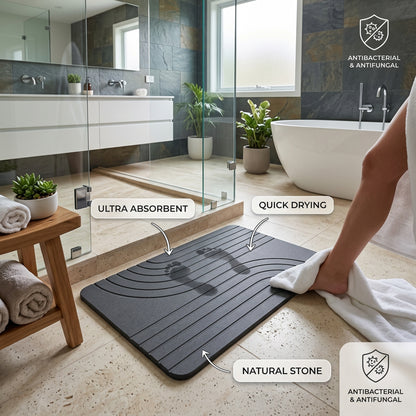 TC Bathroom Mat 39 x 60cm Engraved - Dark Grey