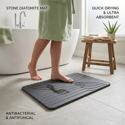 TC Bathroom Mat 39 x 60cm Engraved - Dark Grey
