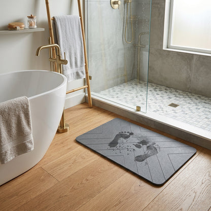 TC Bathroom Mat 39 x 60cm Chevron - Medium Grey
