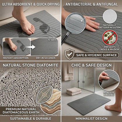 TC Bathroom Mat 39 x 60cm Curved - Medium Grey