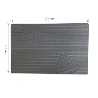 TC Bathroom Mat 39 x 60cm Curved - Medium Grey