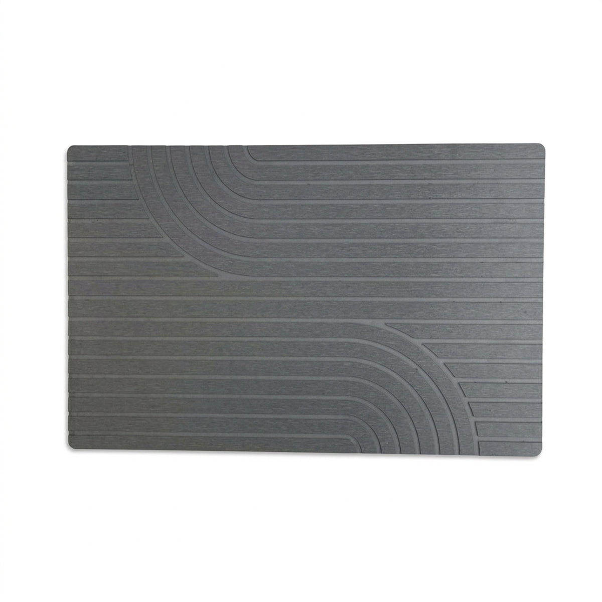 TC Bathroom Mat 39 x 60cm Curved - Medium Grey