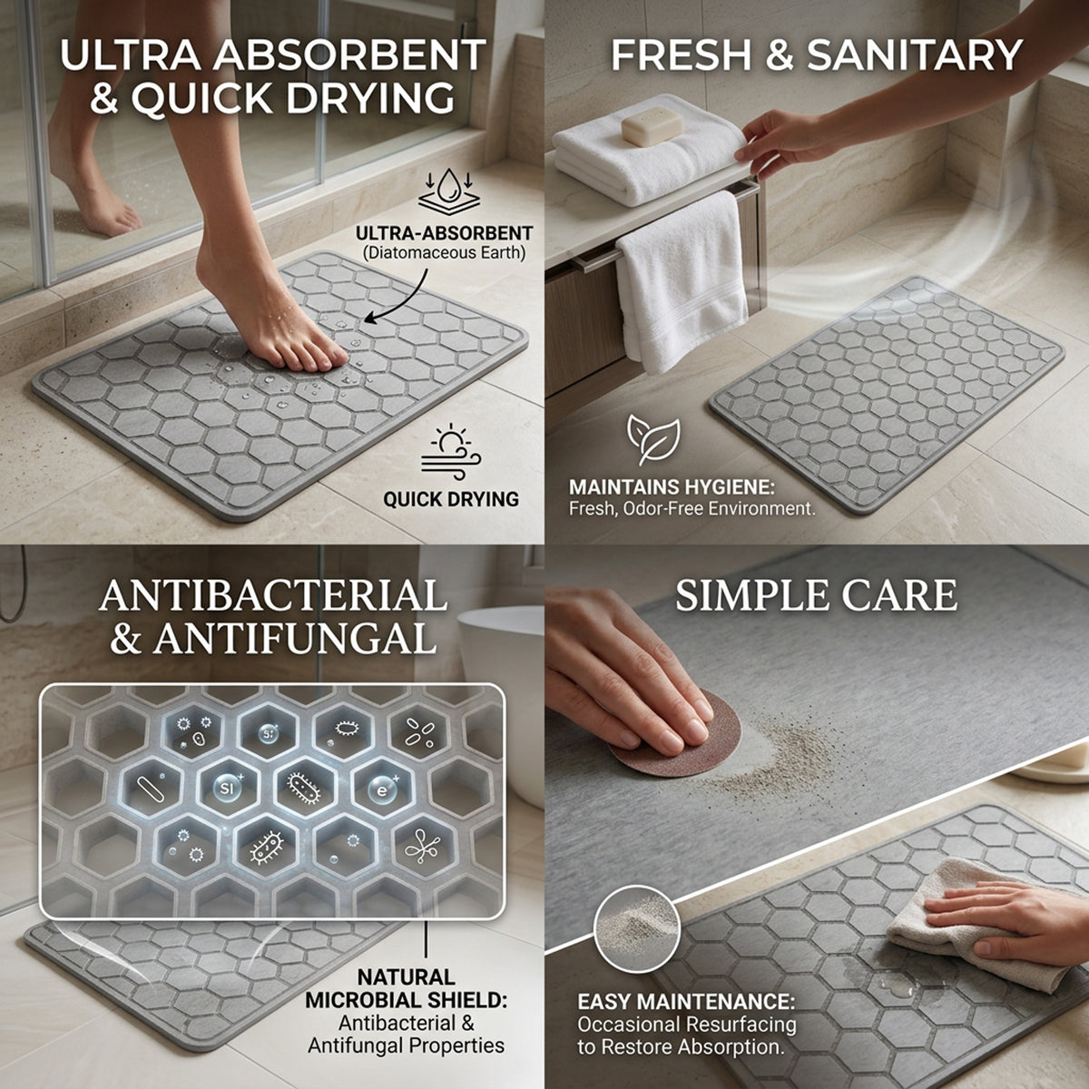 TC Bathroom Mat 39 x 60cm Paved - Medium Grey