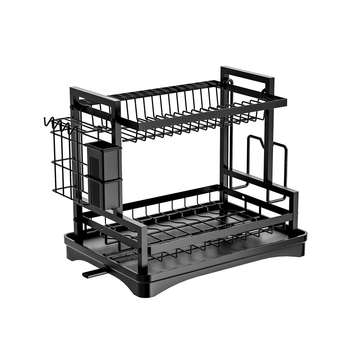 TC Kitchen Dish Rack H-Frame 2 Tier - Black
