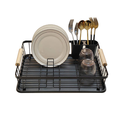 TC Kitchen Dish Rack Single Layer - Black