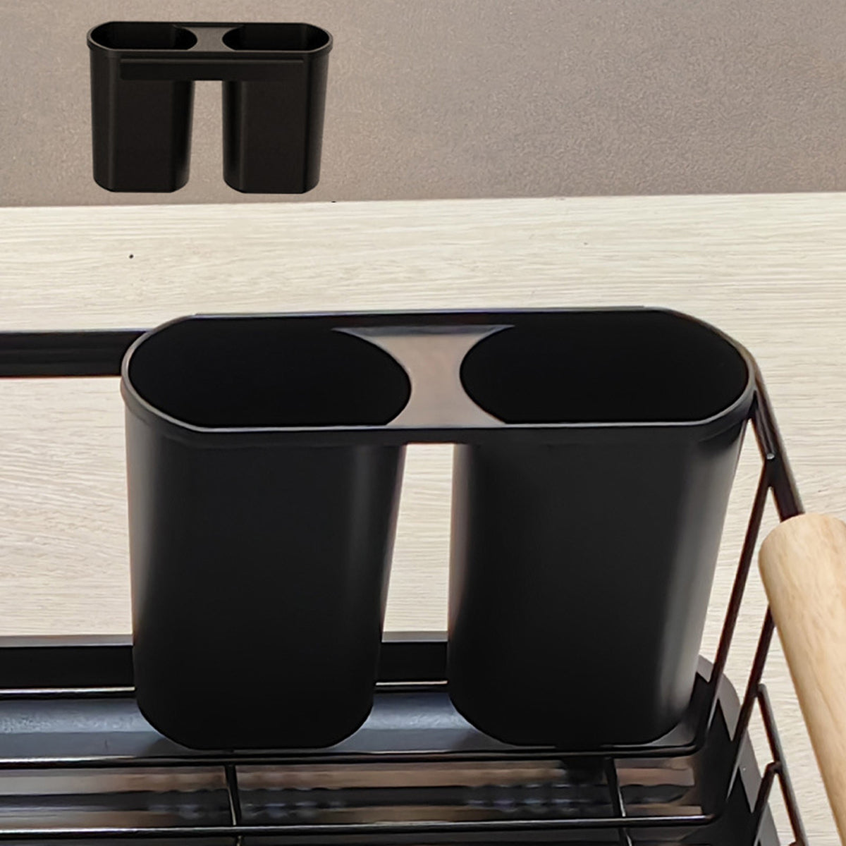 TC Kitchen Dish Rack Single Layer - Black
