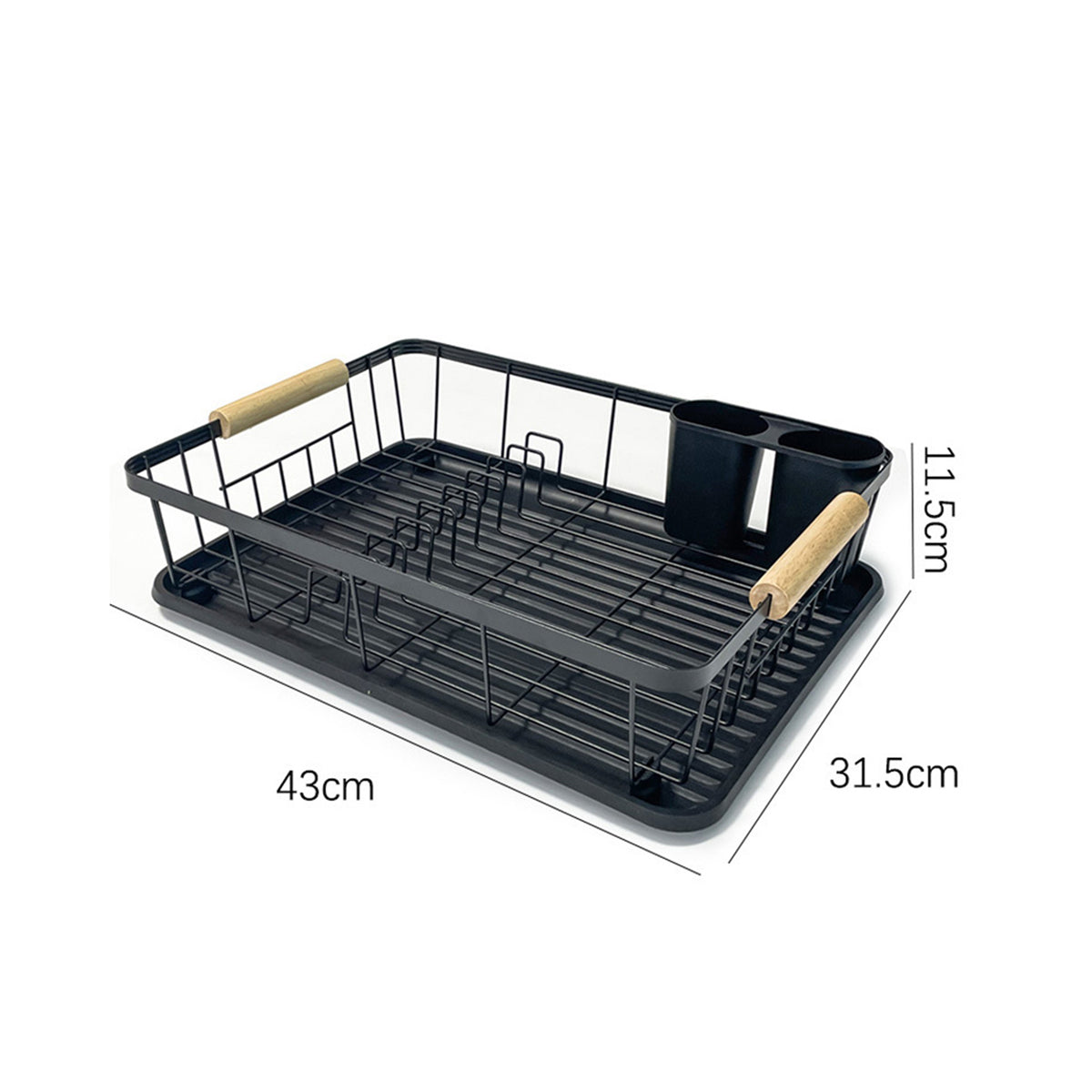 TC Kitchen Dish Rack Single Layer - Black