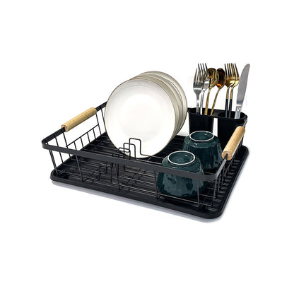 TC Kitchen Dish Rack Single Layer - Black