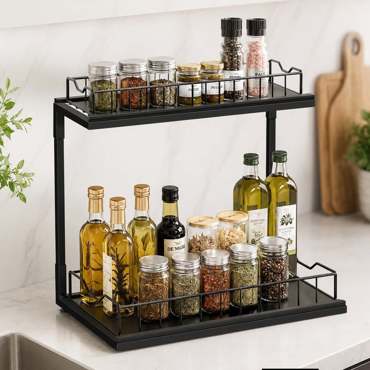 TC Shower Rack 2 Tier - Black