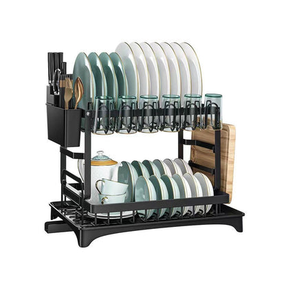TC Kitchen Dish Rack Multifunction - Black