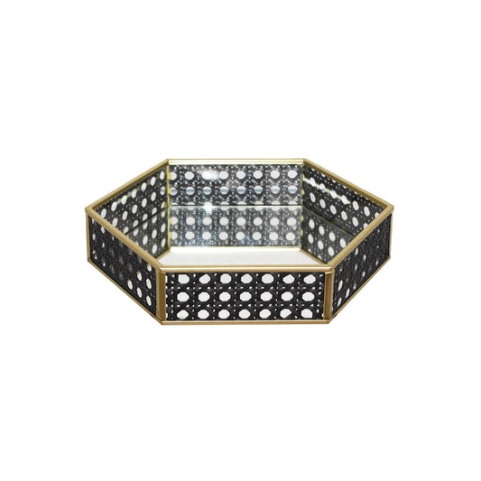 Urban Decor Hexagonal Tray Black & Gold