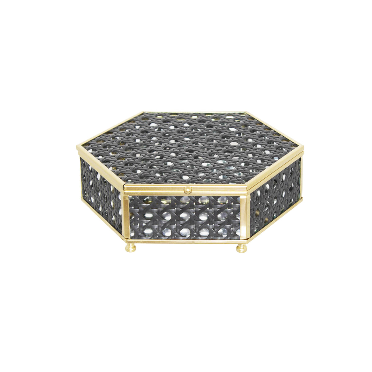 Urban Decor Hexagonal Decorative Storage Box Black & Gold – The Culinarium