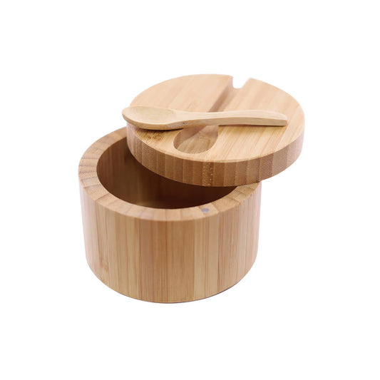 Kitchen Life 10cm Twist Salt Cellar with Spoon Brown