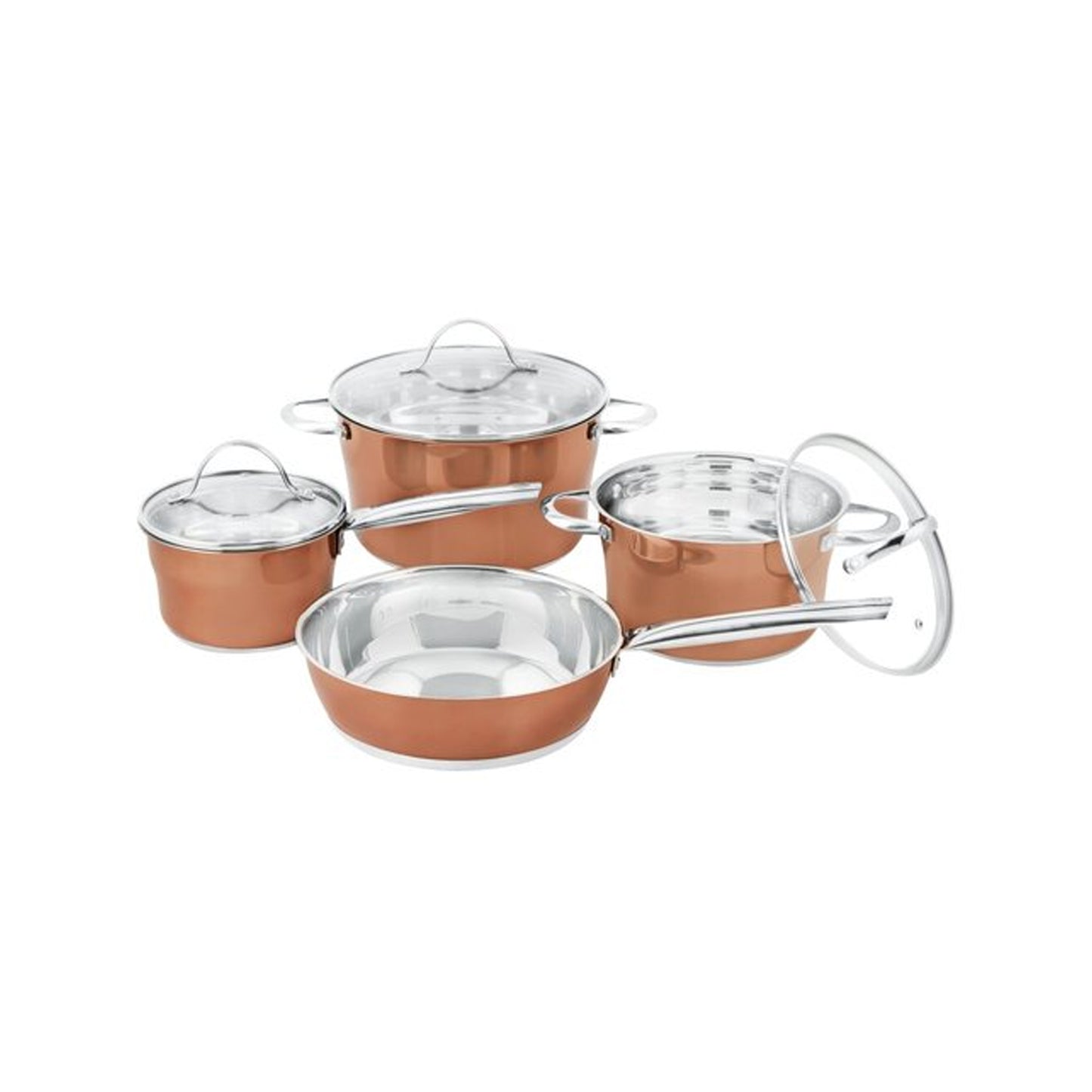 Taste Cleo 7 Piece Stainless Steel Cookware Set Copper