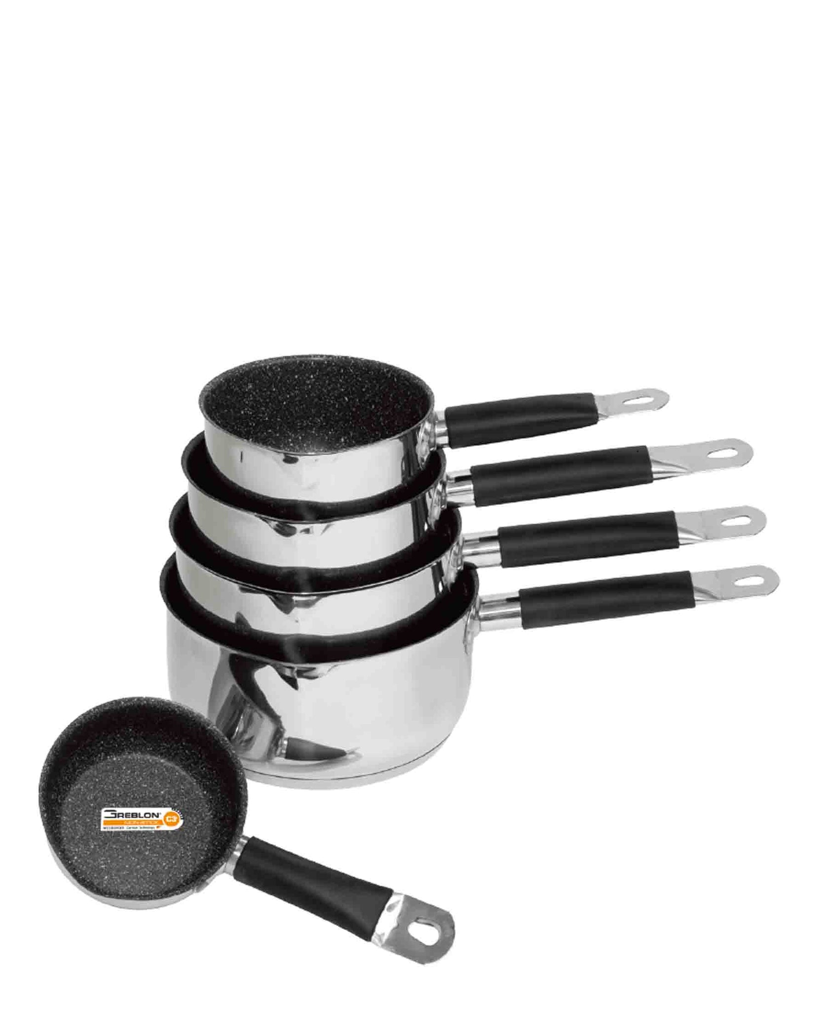 Tez 5 Piece Non Stick Stainless Steel Saucepan Set Silver The tez-5-piece-non-stick-stainless-steel-saucepan-set-silver-the
