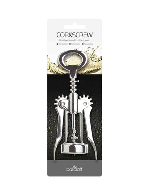 The Bar Double Handles Chrome Wing Corkscrew - Silver