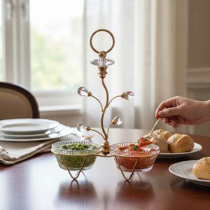 The Venice 2 Piece Snack Bowl Set Gold