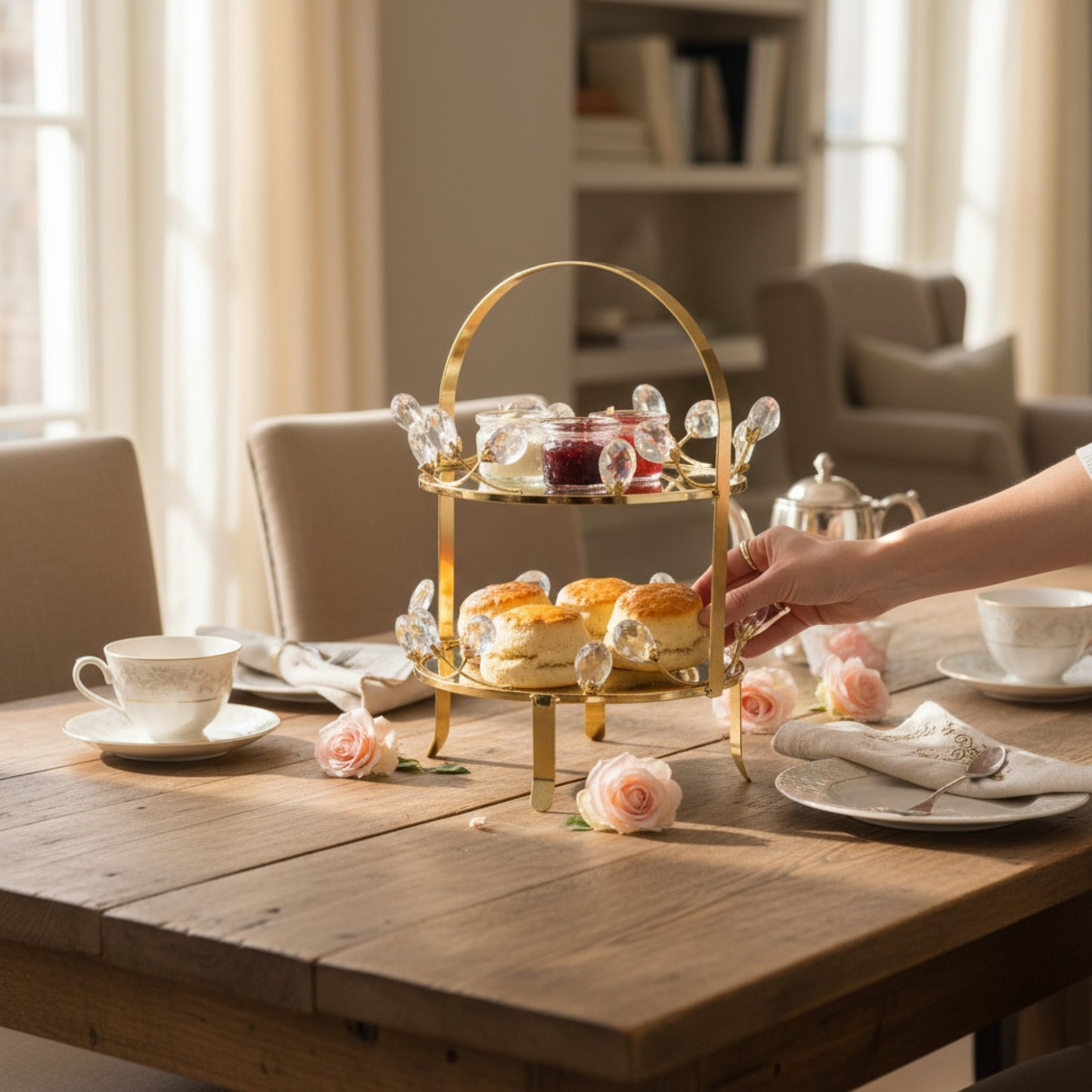 The Venice 2 Tier Cake Stand Gold