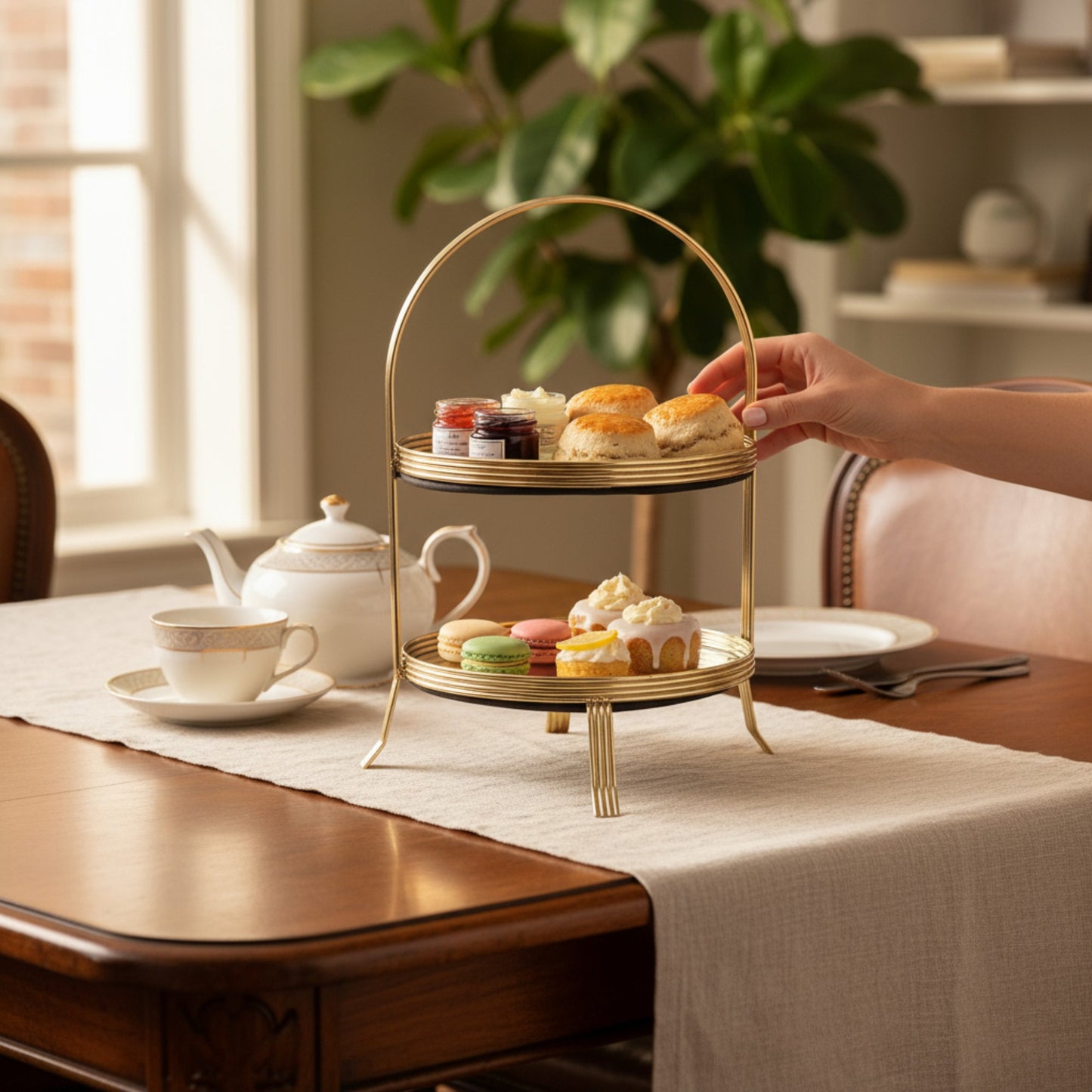 The Venice 2 Tier Cupcake Stand Gold