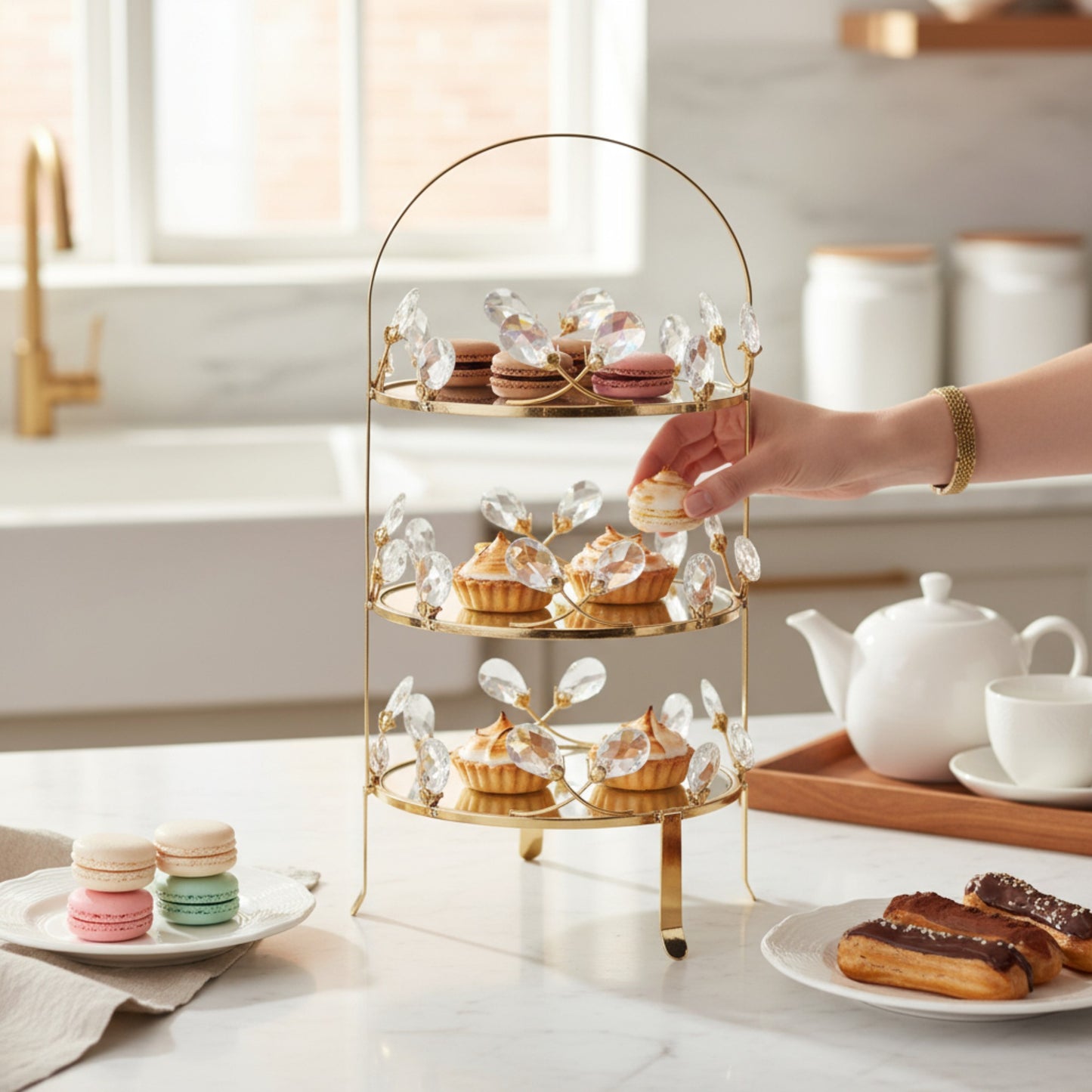 The Venice 3 Tier Cake Stand Gold