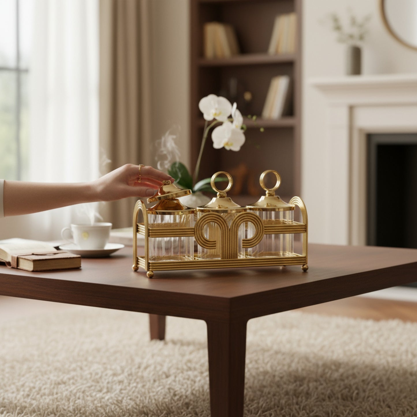 The Venice 4 Piece Snack Tray Set Gold