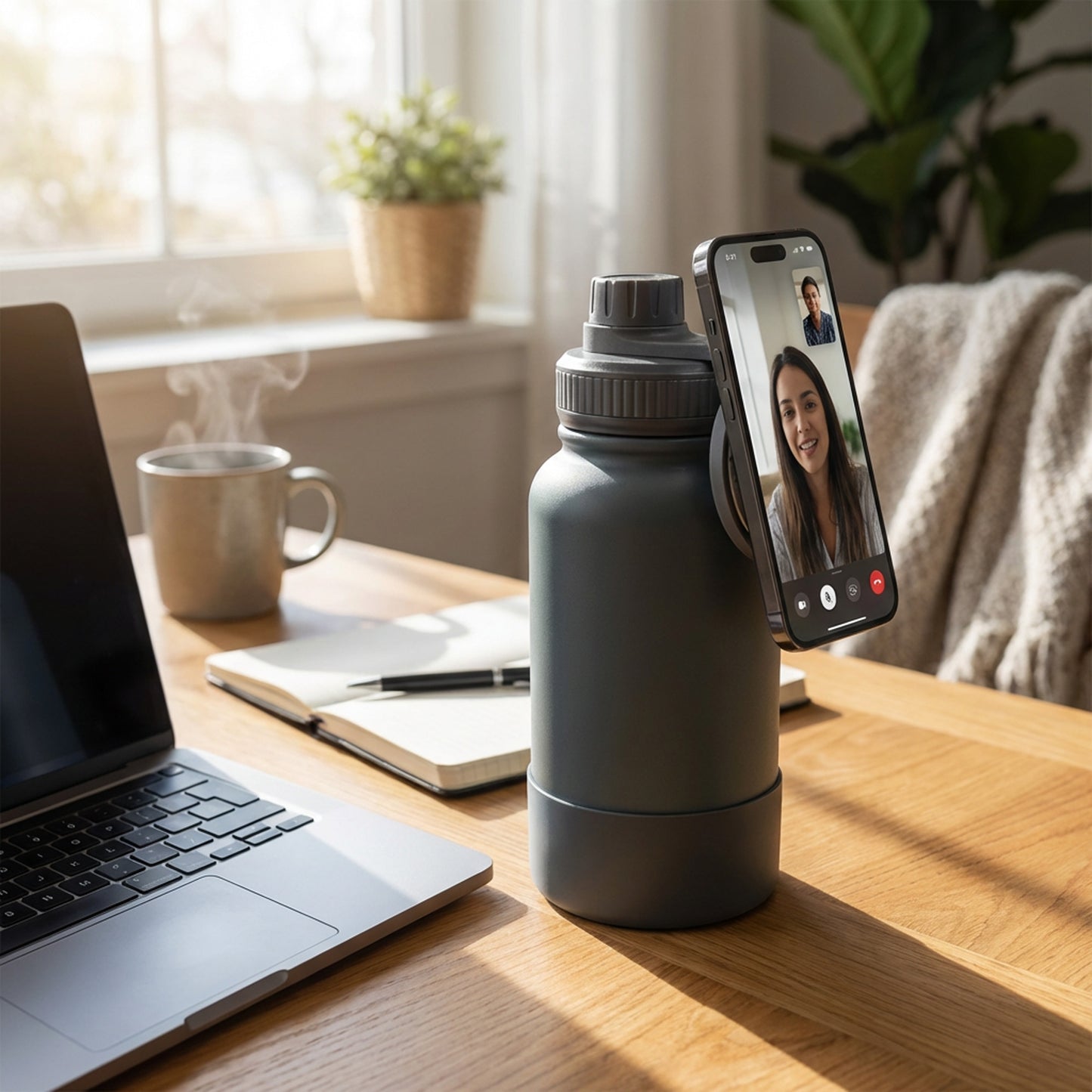 650ml Cellphone Holder Flask Green