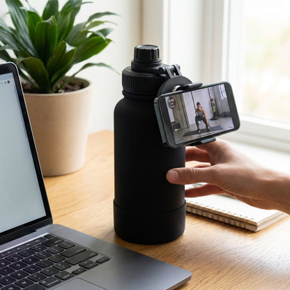 650ml Cellphone Holder Flask Black