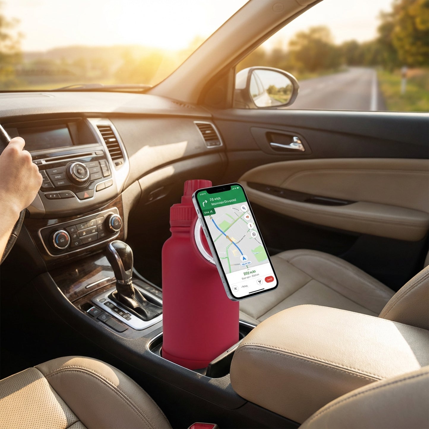 650ml Cellphone Holder Flask Red