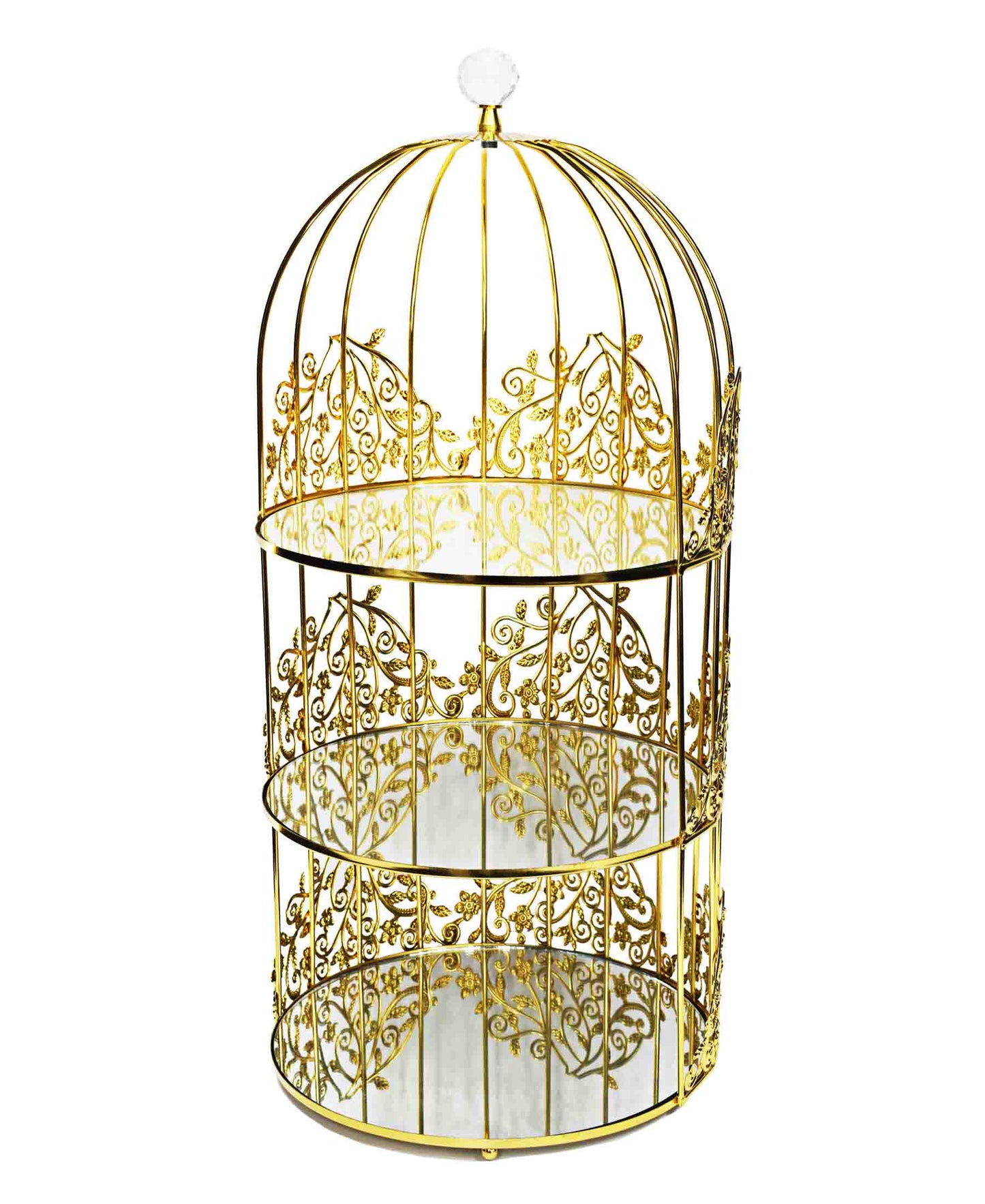 Bursa Collection Three Tier Mirror Cake Stand - Gold