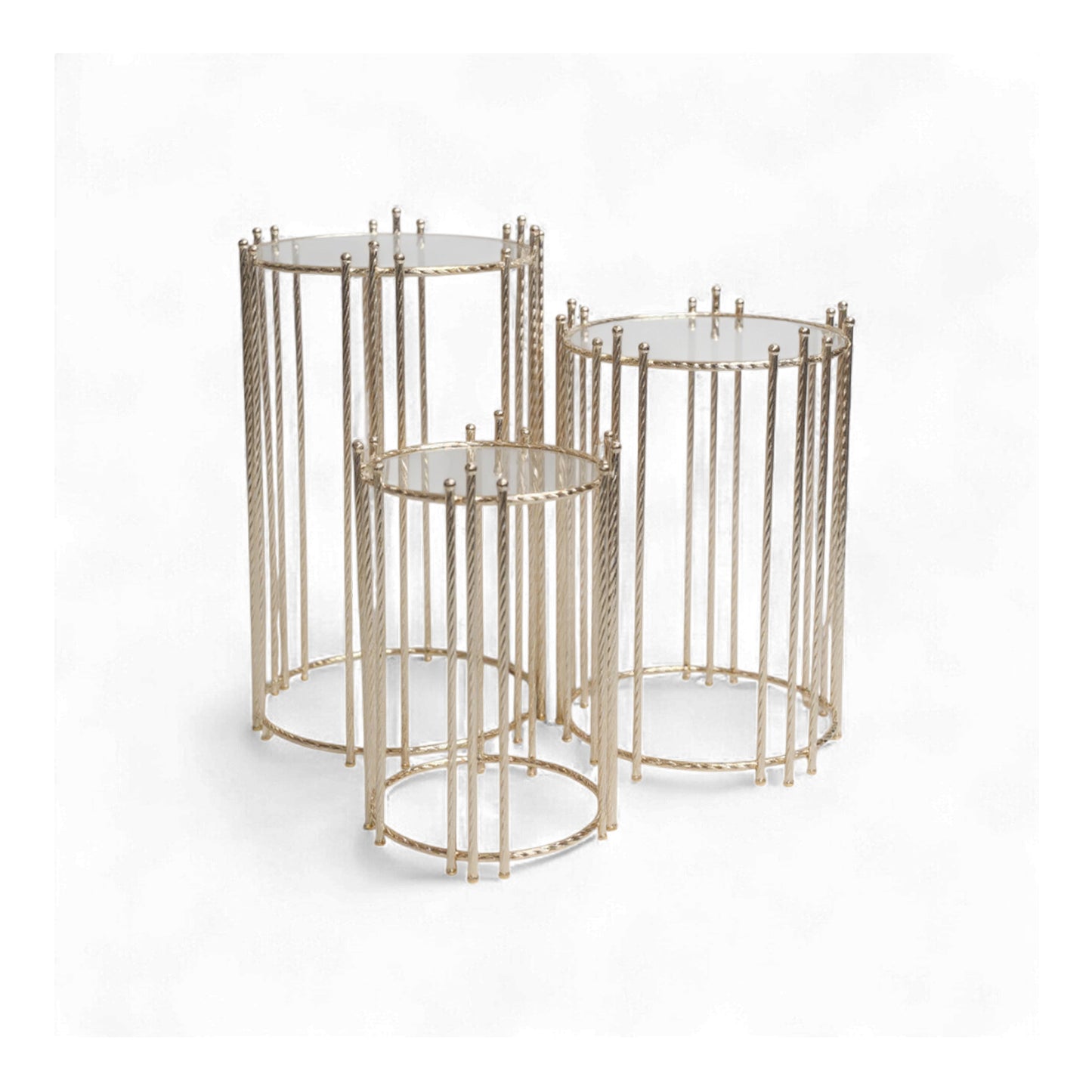 The Venice 3 Piece Coffee Table Set Gold