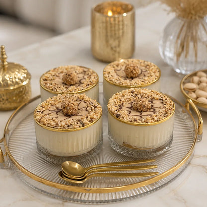 Pasabahce Timeless 255ml Gold Rim Bowl Set of 4