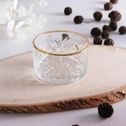 Pasabahce Timeless 255ml Gold Rim Bowl Set of 4