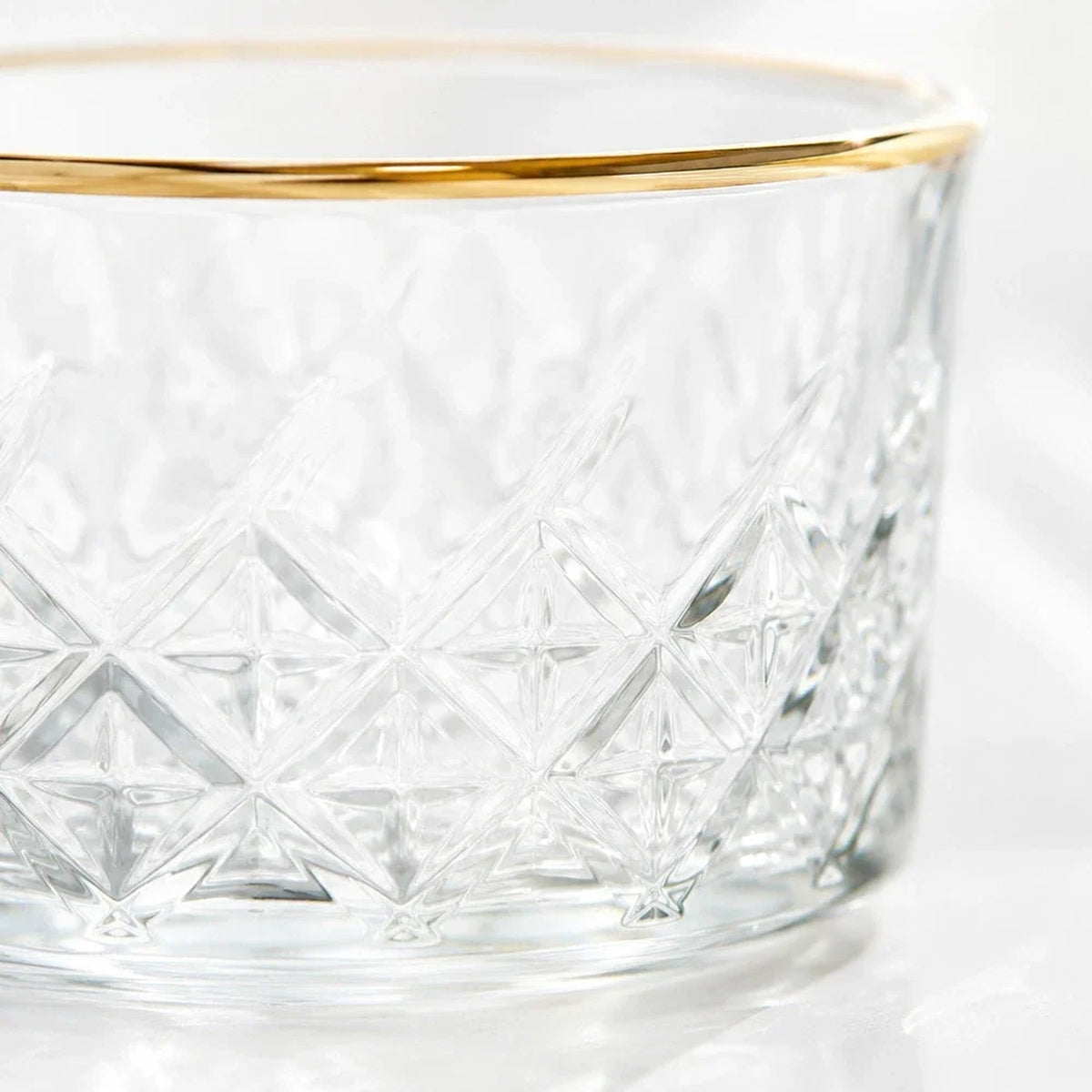 Pasabahce Timeless 255ml Gold Rim Bowl Set of 4