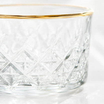 Pasabahce Timeless 255ml Gold Rim Bowl Set of 4