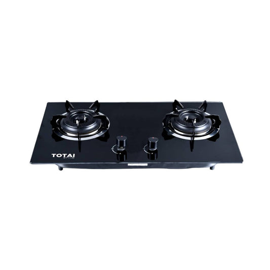 Totai 2 Plate Glass Gas Burner Black